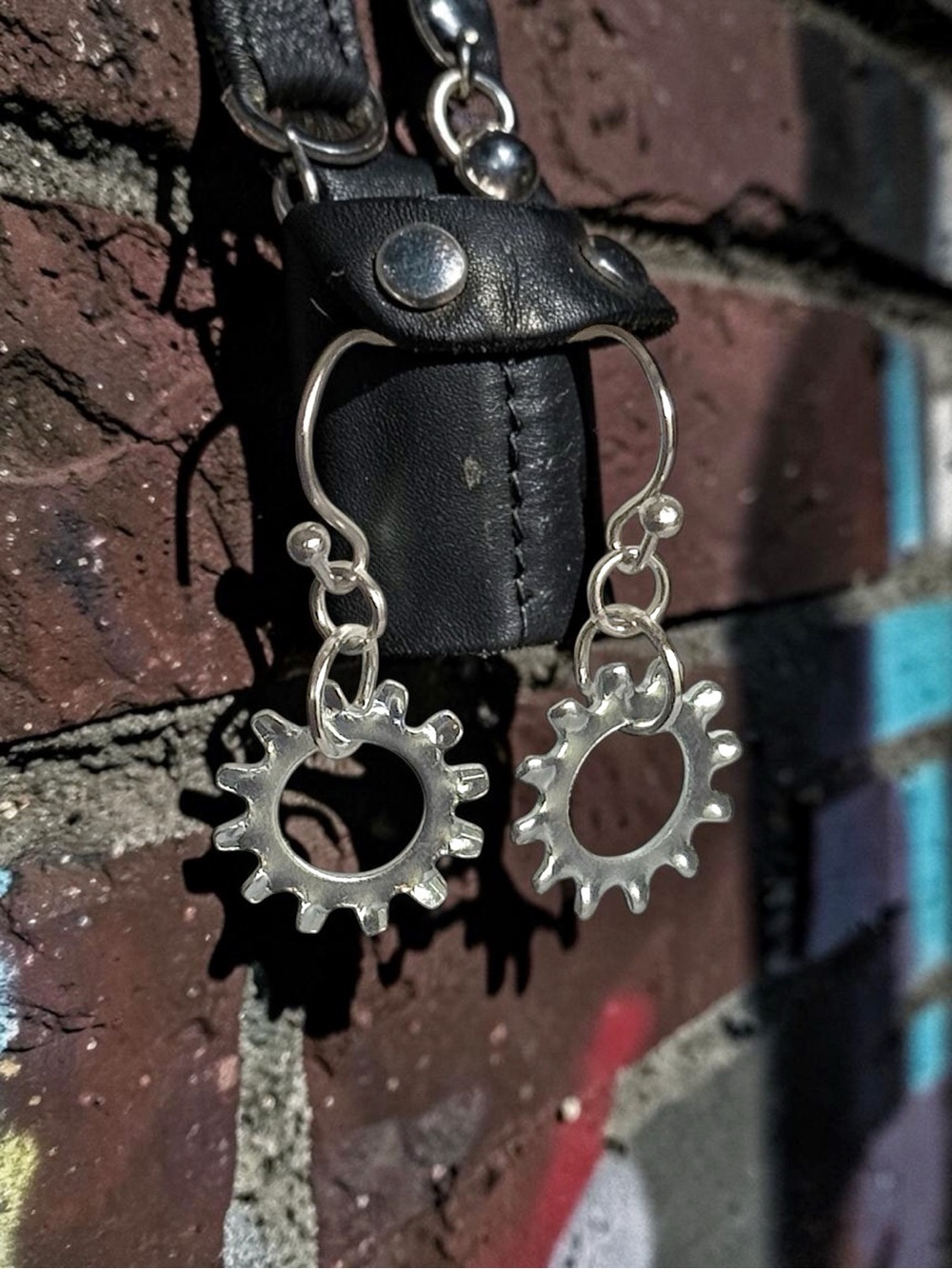 5 For $25💫Silver Punk Gear Dangle Earrings